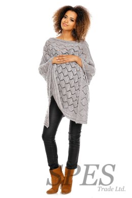 Sweter Poncho model 30012C Light Gray - PeeKaBoo