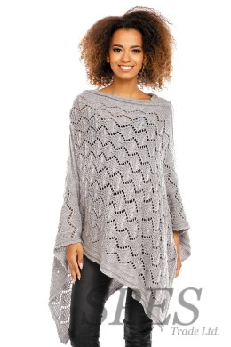 Sweter Poncho model 30012C Light Gray - PeeKaBoo