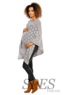 Sweter Poncho model 30012C Light Gray - PeeKaBoo