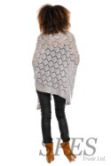 Sweter Poncho model 30012C Light Gray - PeeKaBoo