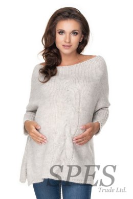 Sweter Ciążowy Model 30075 Light Grey - PeeKaBoo