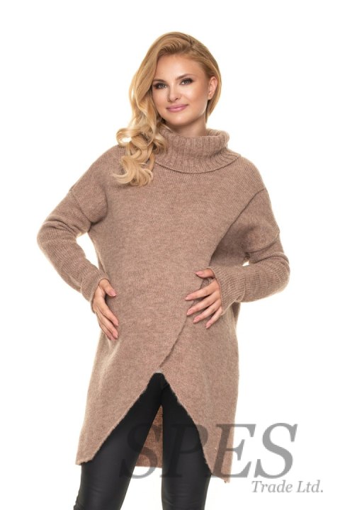 Sweter Ciążowy Model 30078 Cappuccino - PeeKaBoo