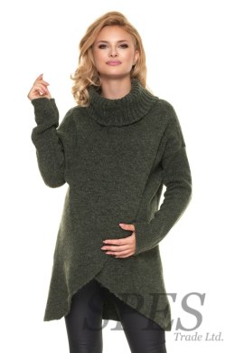 Sweter Ciążowy Model 30078 Khaki - PeeKaBoo