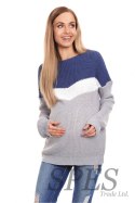 Sweter Ciążowy Model 40023 Jeans - PeeKaBoo