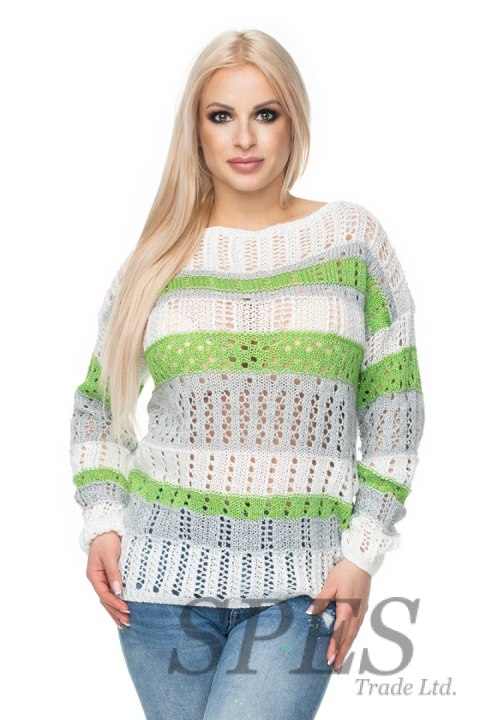 Sweter Damski Model 30060 Cream/Green - PeeKaBoo