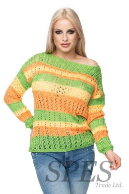 Sweter Damski Model 30060 Green/Orange - PeeKaBoo