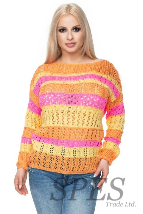 Sweter Damski Model 30060 Pink/Yellow - PeeKaBoo