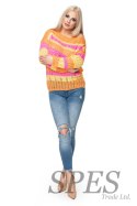 Sweter Damski Model 30060 Pink/Yellow - PeeKaBoo