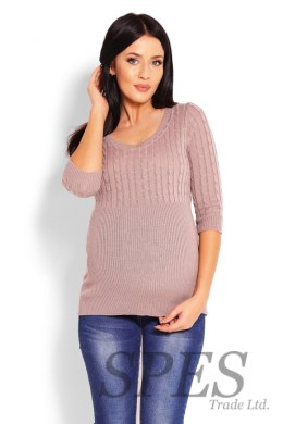 Sweter Damski Model 70008C Cappuccino - PeeKaBoo