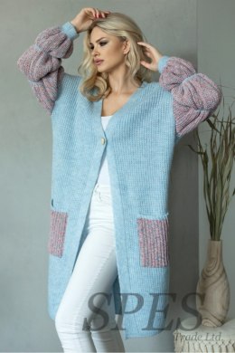 Sweter Kardigan Model 30086 Błękit - PeeKaBoo