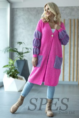 Sweter Kardigan Model 30086 Neon Pink - PeeKaBoo