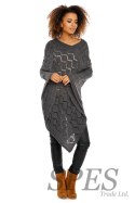 Sweter Poncho model 30012 Graphit - PeeKaBoo