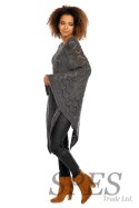 Sweter Poncho model 30012 Graphit - PeeKaBoo