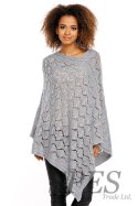 Sweter Poncho model 30012 Light Gray - PeeKaBoo