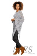 Sweter Poncho model 30012 Light Gray - PeeKaBoo