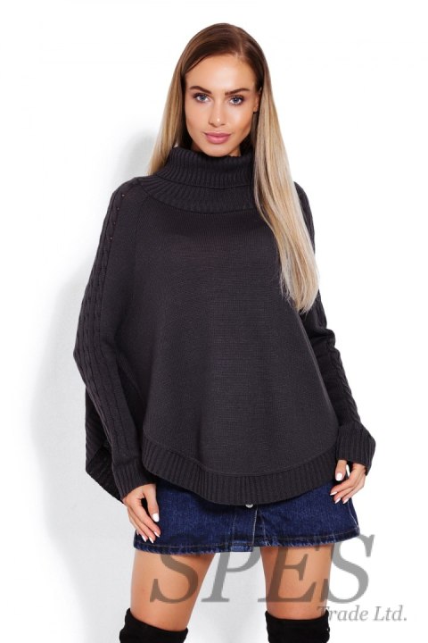 Sweter Ponczo Model 70009 Grafit - PeeKaBoo