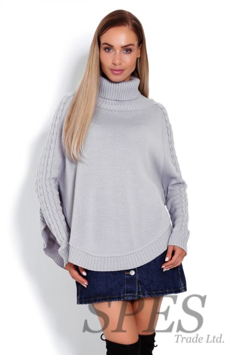 Sweter Ponczo Model 70009 Grey - PeeKaBoo