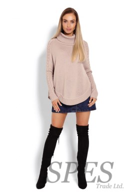 Sweter Ponczo Model 70009 Latte - PeeKaBoo