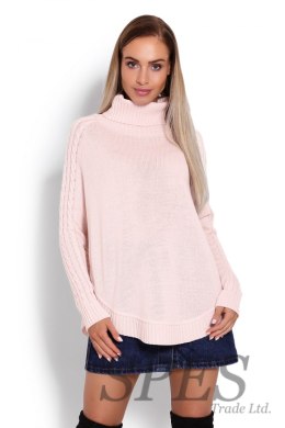 Sweter Ponczo Model 70009 Powder Pink - PeeKaBoo