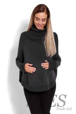 Sweter Ponczo Model 70009C Grafit - PeeKaBoo