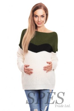 Sweter Ciążowy Model 40023 Khaki - PeeKaBoo