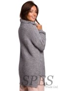 Sweter Damski Model BK047 Grey Melange - BE Knit