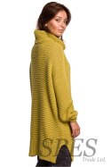 Sweter Damski Model BK047 Limonka - BE Knit