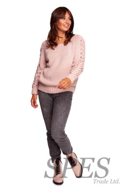 Sweter Damski Model BK090 Powder Pink - BE Knit