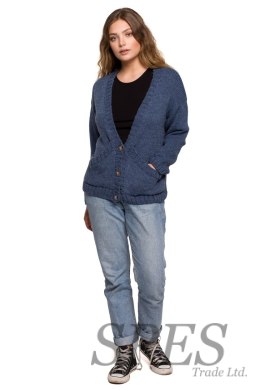 Sweter Kardigan Model BK074 Blue - BE Knit