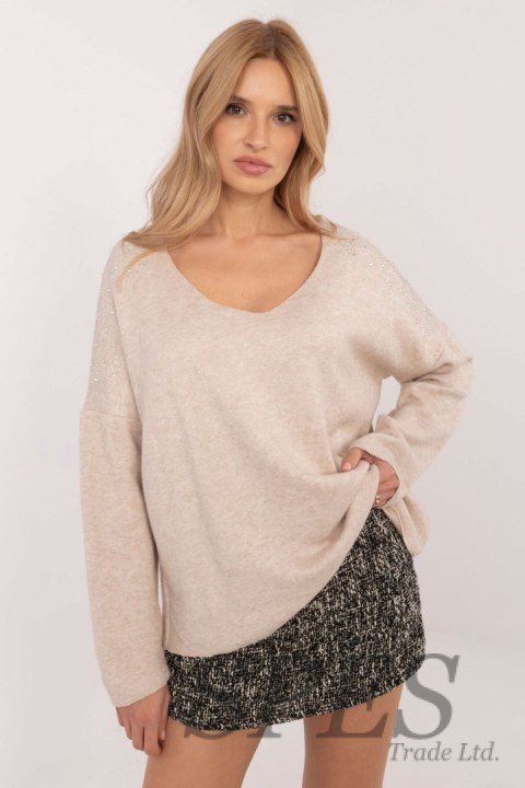 Sweter Damski Model DHJ-SW-17690.21 Beige - Italy Moda