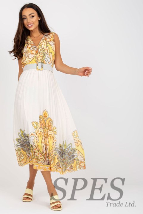 Sukienka Model DHJ-SK-13128.61 White/Yellow - Italy Moda