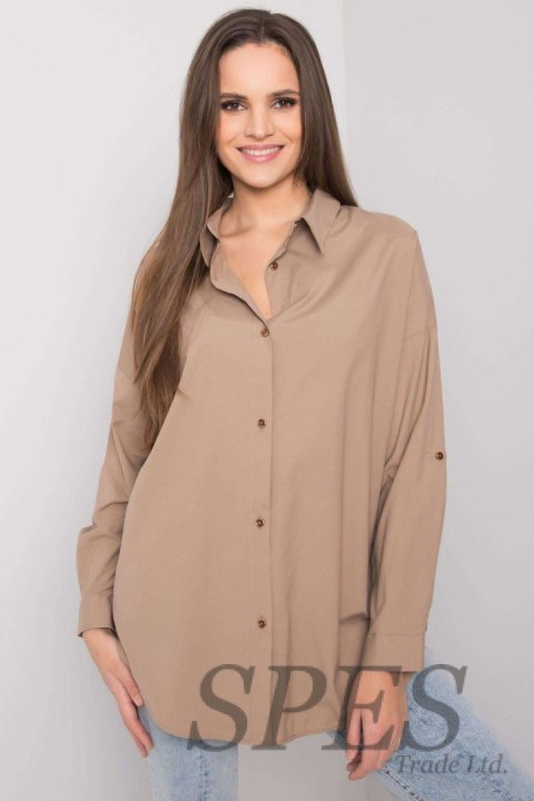 Koszula Damska Model EM-KS-004.42 Dark Beige - Ex Moda