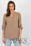 Bluzka Model WN-KS-VE51.11X Dark Beige - Rue Paris