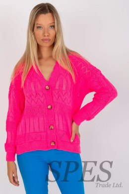 Sweter Damski Model LC-SW-8022.04P Fluo Pink - Rue Paris