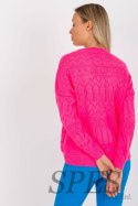 Sweter Damski Model LC-SW-8022.04P Fluo Pink - Rue Paris