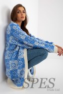 Sweter Kardigan Model LC-SW-0301.45P White/Blue - Rue Paris