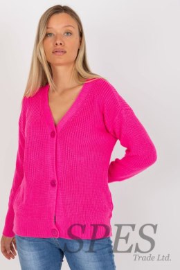 Sweter Kardigan Model LC-SW-0321.06X Fluo Pink - Rue Paris