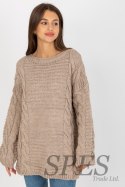 Sweter Damski Model LC-SW-8044.06X Beige - Rue Paris