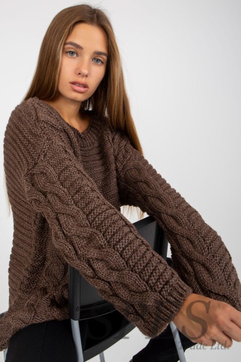 Sweter Damski Model LC-SW-8044.06X Brown - Rue Paris