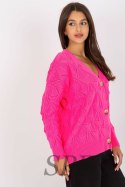 Sweter Kardigan Model LC-SW-8035.06X Fluo Pink - Rue Paris