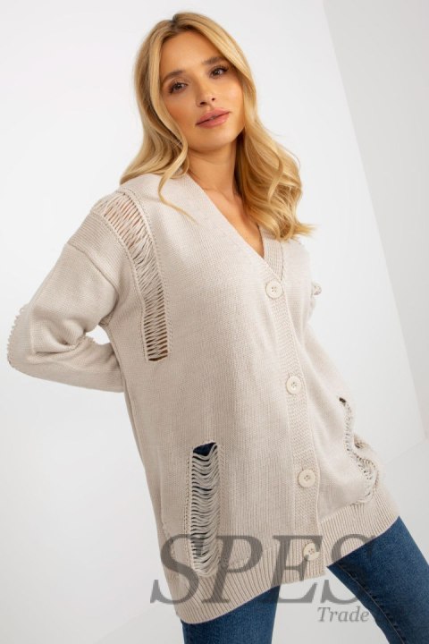 Sweter Kardigan Model LC-SW-8042.04X Beige - Rue Paris