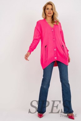 Sweter Kardigan Model LC-SW-8042.69 Fluo Pink - Rue Paris