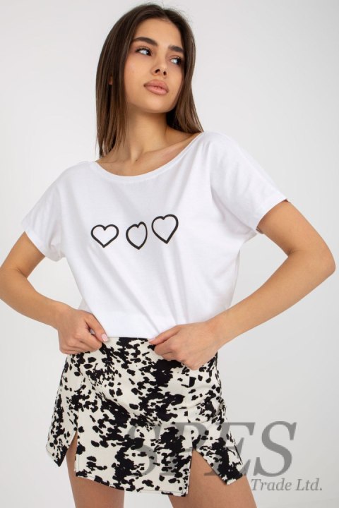 T-shirt Damski Model RV-TS-5650.07P White/Black - Rue Paris