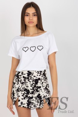 T-shirt Damski Model RV-TS-5650.07P White/Black - Rue Paris