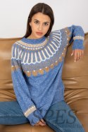 Sweter Damski Model LC-SW-0342.06X Blue - Rue Paris