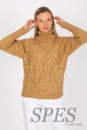 Sweter Damski Model LC-SW-3019.05P Camel - Rue Paris