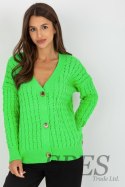 Sweter Kardigan Model LC-SW-8036.74P Fluo Green - Rue Paris