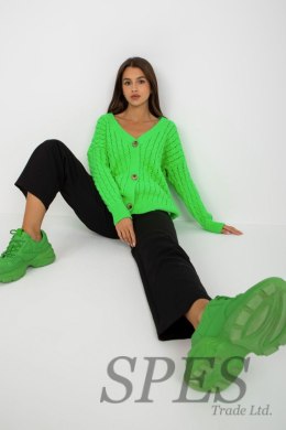 Sweter Kardigan Model LC-SW-8036.74P Fluo Green - Rue Paris