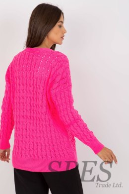 Sweter Kardigan Model LC-SW-8036.74P Fluo Pink - Rue Paris