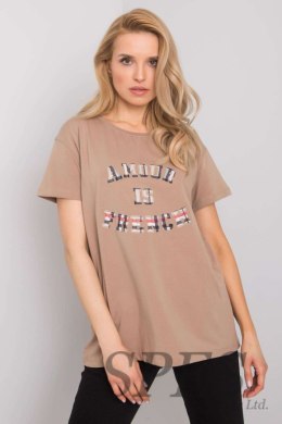 T-shirt Damski Model FA-TS-6892.88 Dark Beige - Fancy